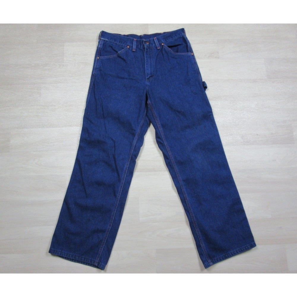 Vintage 70s Big Mac Jeans Men's (30x28)‎ Carpenter Workwear Orange Stitch 4